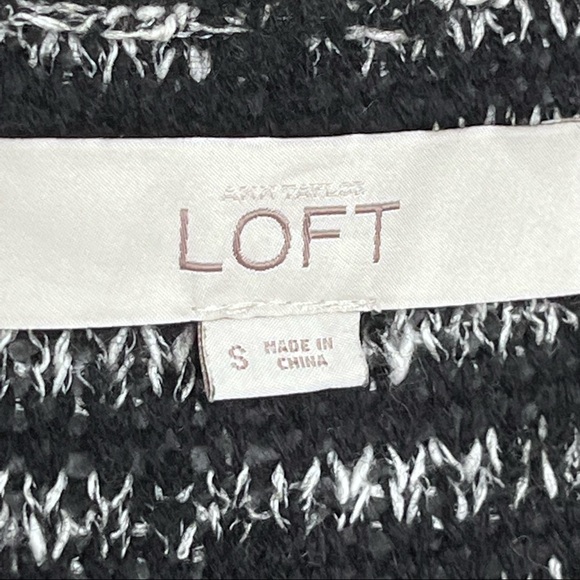 Ann Taylor Loft Cardigan Sweater Black White Stripe Small - Picture 12 of 12
